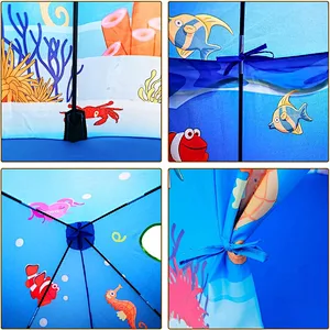 Homfu Play Tent for Kids Mermaid Castle Playhouse for Boys Girls Sea World Pattern Children Tent As Gift